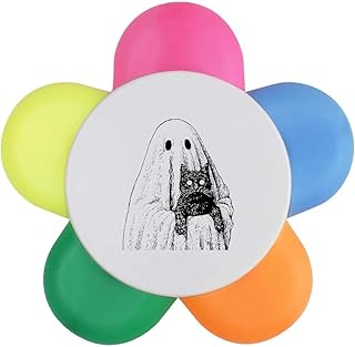 Azeeda 'Whimsical Ghost Holding Black Cat' Fl...