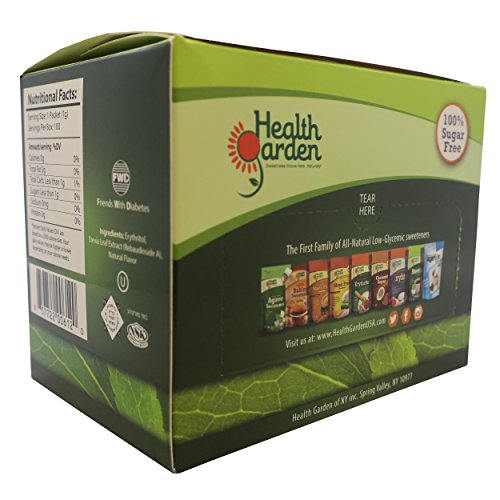 Health Garden Stevia Sweetener Powder - All Natural - Kosher - Gluten and Sugar Free - Keto Friendly (100 Packets x 3)