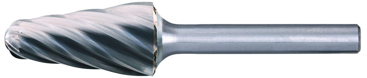 Pferd Fresa Metal Duro Cónica Redonda Kel (10 x 20 x 60 millimeters), Mango 6 millimeters, dentado: Non-Ferrous, Especial para Metales No Férricos y Plásticos Reforzados con Fibra