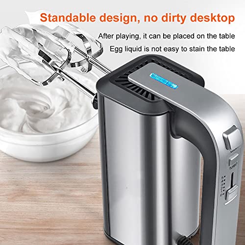 800W Hand Mixer Electric – Stainless Steel Accessories, Turbo Boost & 5 Speed for Easy Whipping Dough & Cream – Self-Control Speed, Eject Button – Kitchen Mixers - Image 4