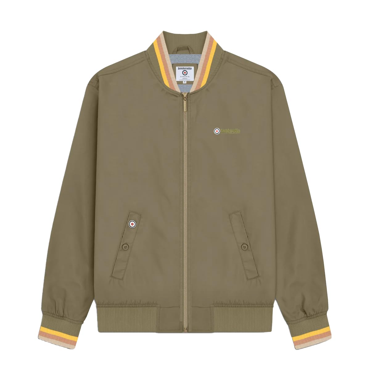 Lambretta Men's Khaki/Gold/Tobacco/Cream Retro Monkey Jackets (Uk, Alpha, Xxl, Regular, Regular, )