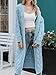 ZIWOCH Women's Long Cardigan Coats Cable Knit Casual Open Front Long Sleeve Loose Sweater with Pockets Sky Blue