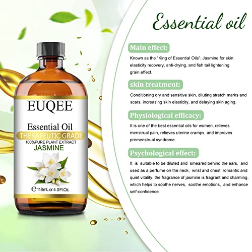 Jasmine Essential Oil 118Ml Premium Grade Jasmine Fragrance Oil-For Skin, Massage, Diffuser - 4Fl Oz #TOP4