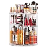Auxmir Rotating Makeup Organiser, 9-Tier Adjustable Makeup Organiser with 360 Degree Rotation, Large Capacity Spinning Makeup Storage on Stand Revolving for Vanity Table, Bedroom, Bathroom
