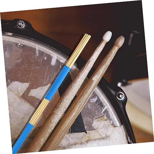 1 par de baquetas tipo brocha de madera para batería Jazz y música folklórica miniatura 5