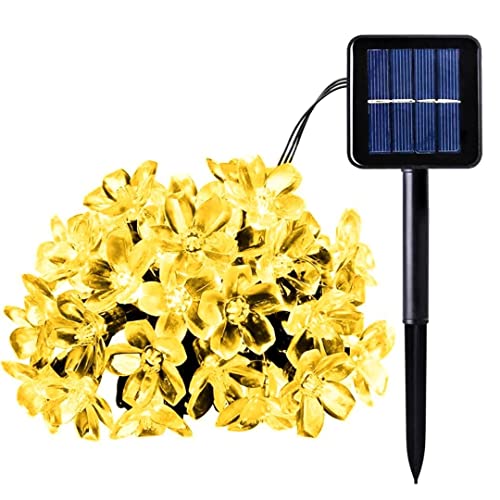 Kyrotech Solar Güneş Enerjili 30 Led Çiçek Zinciri Kiraz Çiçeği IP65 Su Geçirmez Solar Işık Zinciri Dış Mekan Bahçe Veranda Avlu Çardak Noel Ağacı Partiler Gün Işığı