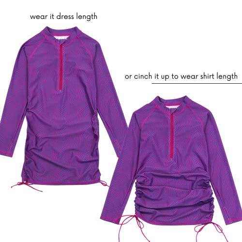Image of SwimZip Girls' Long Sleeve Swim Dress Cover Up Swimsuit - UPF 50+ Sun Protection