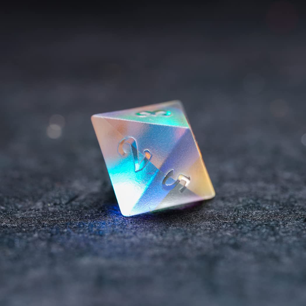 LANGWEI D&D Dice Set Joli Cristal Polyédrique Jeu De Rôle Dés pour Donjons Et Dragons Pathfinder Shadowrun Jeu De Rôle, Cadeau Créatif