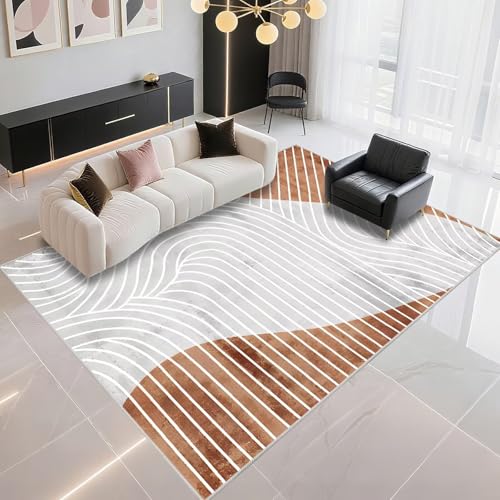 Tapis de salon antidérapant gris-marron 130x200cm sécurisé pour cuisine active - 2