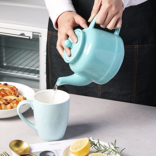 Sweejar 35 Oz Porcelain Tea Pot, Teapot With Removable 18/8 Stainless Steel Infuser, Microwave & Dishwasher Safe Tea Maker thumb #3