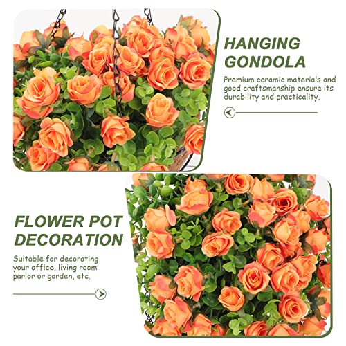 Bestonzon Hanging Basket Garland Artificial Garland Para De Mujer Interior Silk Orchids Flowers In Basket For Patio Garden Artificial Rose Daisies Flowers Fake Flowers Iron #TOP5