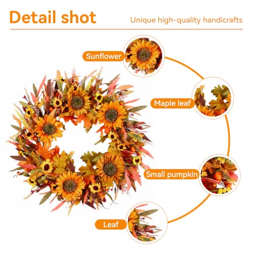 24" Fall Wreath Front Door - image 3
