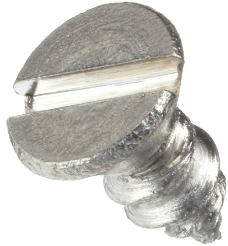Stainless Steel Self-Drilling Screw, Plain Finish, Flat Head, Slotted Drive, 1/8" Length, #0 Threads (Pack of 100)