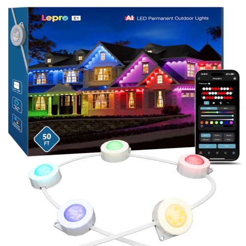 Lepro E1 AI Lumières Extérieures 50ft 30 DEL Blanc Ajustable