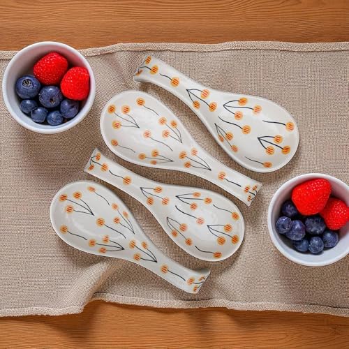 Image of Malaikah Ceramic Spoon Rest Balloon Pack of 4 for Home, Kitchen, Dining, Kitchen Decor & Gifting
