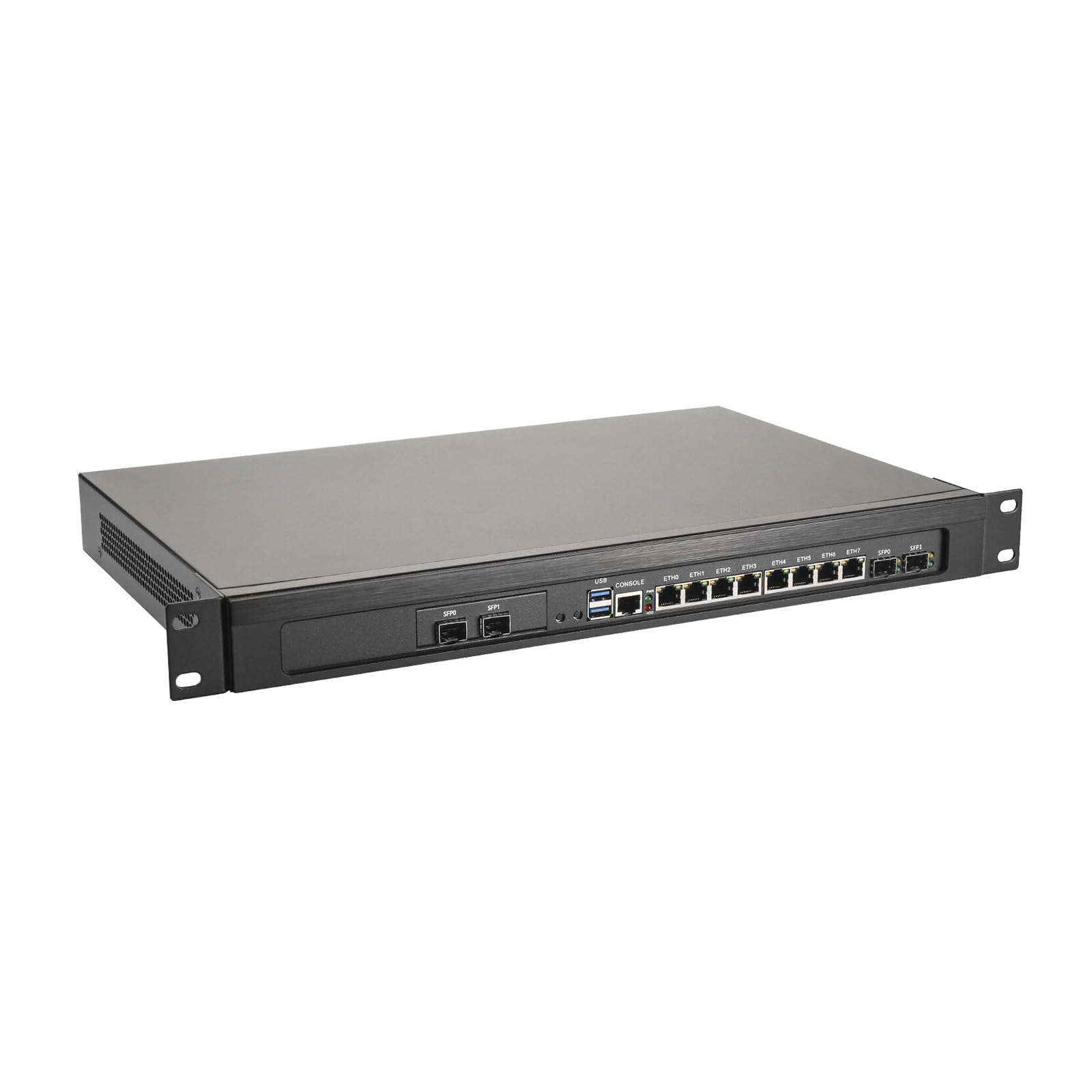 10GbE Firewall Hardware Appliance, Mikrotik, PFSense, OPNsense, Untangle, 1U Network, VPN, Router PC, I3 4100M, RS58, 8 x 2.5GbE LAN, Console, 4 x SFP+, 16G RAM, 128G SSD