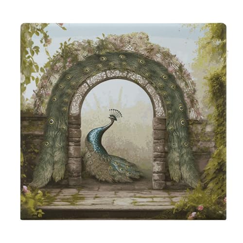 Coussin de sol de méditation premium imprimé paon pour adultes - 2