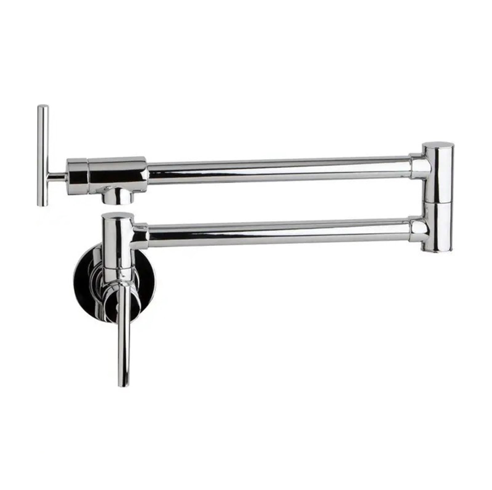 Ewsdsfs Chrome Kitchen Mixer Sink Tap Matte Black Brushed Nickel Wall Mounted Pot Filler Faucet With 24" Double Jointed Swinging Spout(Chrome)
