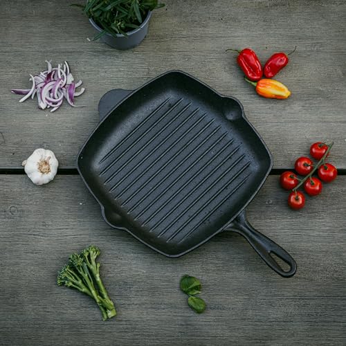 Casa Mia Cast Iron Griddle Skillet Pan – for Pizza Ovens, Hobs and Ovens - Perfect for Steaks, Veggies and More - Image 5