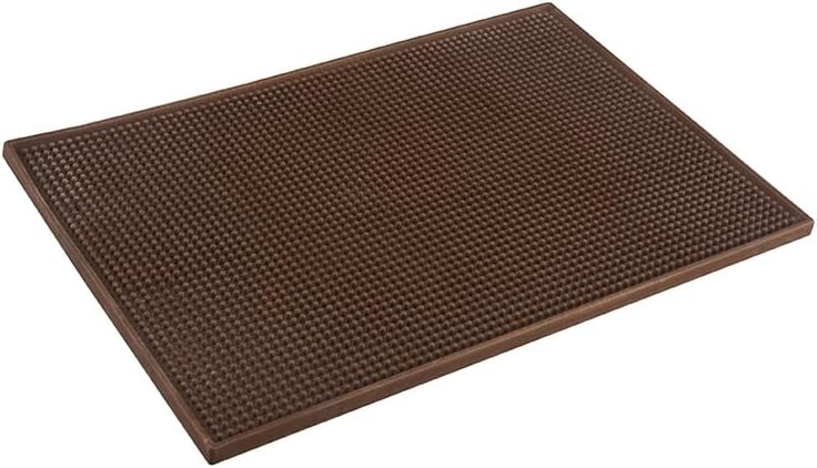 CAC Foodservice BRMT-18BN Brown Plastic Bar Service Mat 18" x 12"