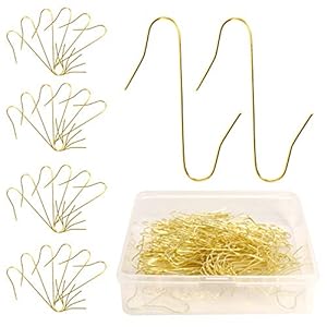 S-haken in goud, S-haken, kleine snelhanger voor kerstboomversiering, dubbele haken voor kerstballen, perfect voor decoratieve kerstballen, doos herbruikbaar