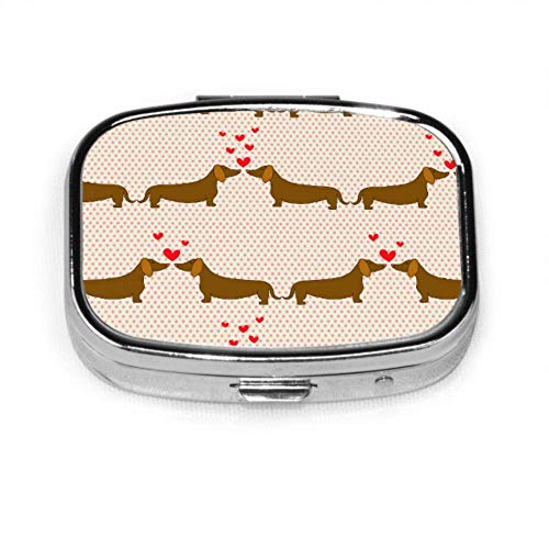 Preisvergleich Produktbild Nahtloses Muster Cartoon Hunde Silhouetten auf tragbaren Pillenbox Kompakte Pillenetui Tablet Holder Wallet Organizer Case für Tasche oder Geldbörse