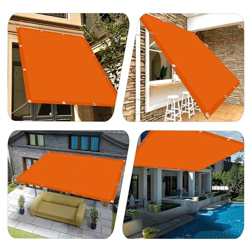 Voiles d'ombrage pour patio et jardin 160x300 cm orange et sable avec oeillets