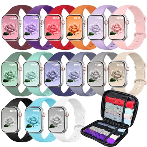15Pack Soft Band & Organizer Compatible with Apple Watch Bands Women Men
