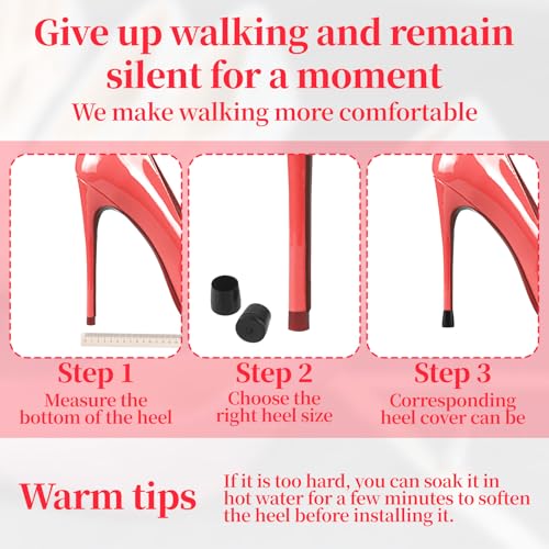 Image of 15 Pairs Heel Cap for High Heel - Heel Cap Protectors for High Heel Shoes, Higher Heel Protectors - Heel Stoppers Heel Repair Caps Covers, Heel Protector Tip Covers for Outdoor Weddings Events (Black)