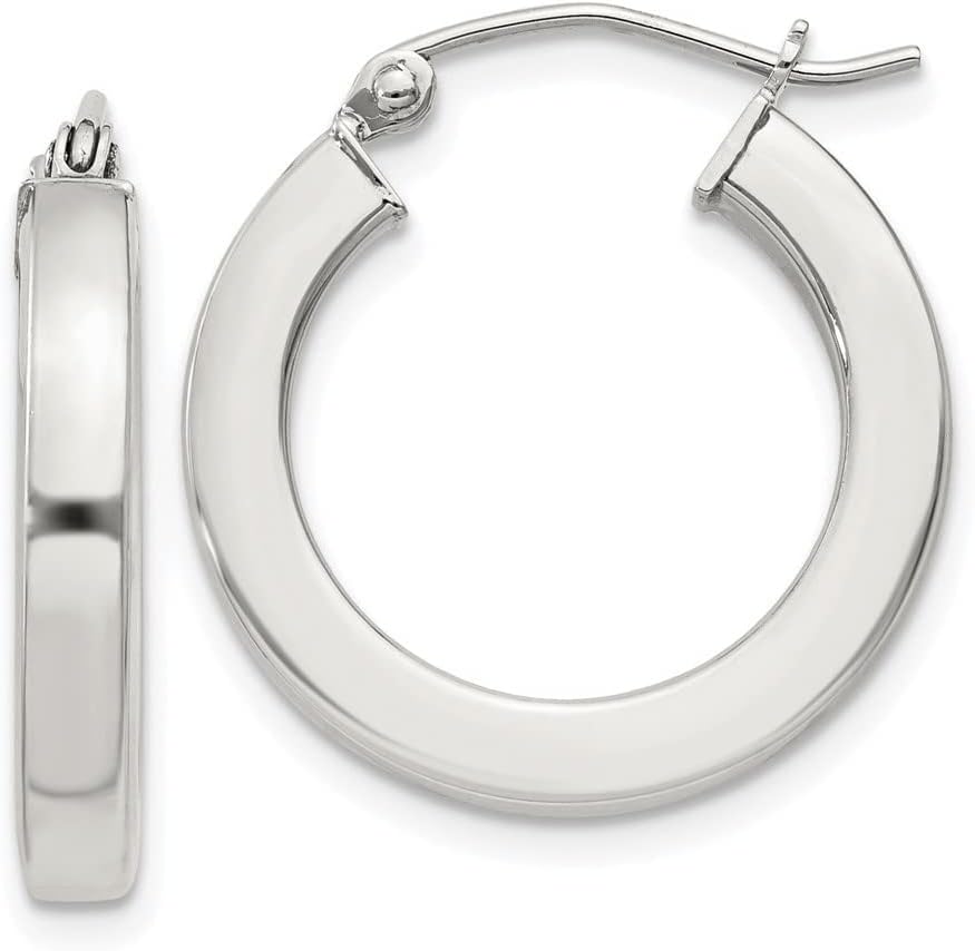 925 Sterling Silver and Gold Plated Square Tube Hoop Earrings