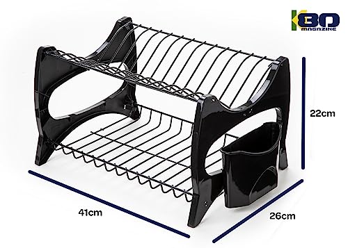 Escorredor de Louça 13 Pratos Linha Cozinha Premium Preto - By K80