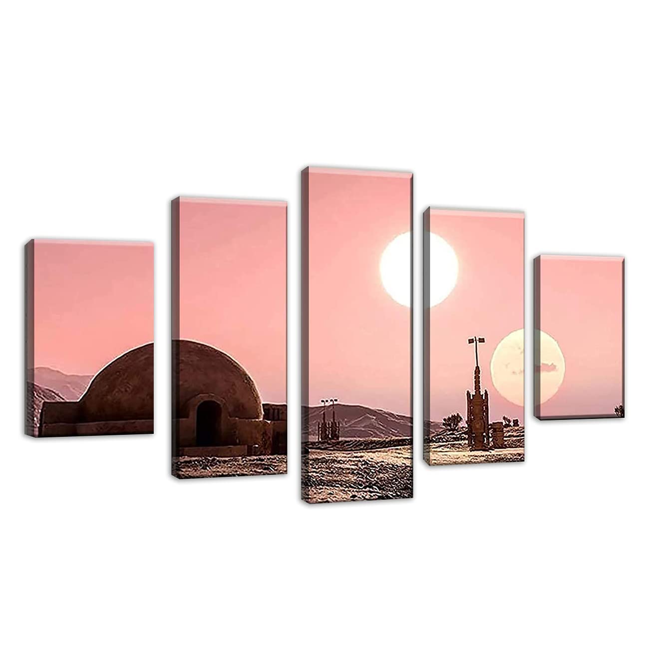 Star Poster Room Decor Wall Art Wall Art Living Room Movie Poster Home Decor 5 Panel Canvas Print Wall Art ((8x14x2, 8x18inx2, 8x22inx1))