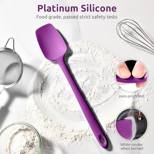 Image of U-Taste 14 inch Long Silicone Spoonula, 600F High Temp Spoon Spatula, Purple