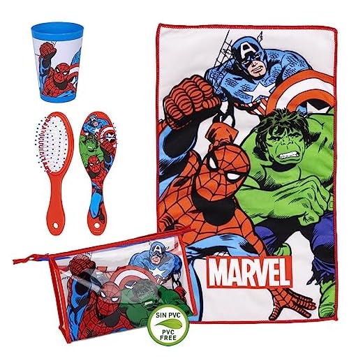 Neceser de Aseo de Los Vengadores - Cierre de Cremallera - 23 x 15 x 8 cm - Incluye Accesorios - Diseño Impermeable - Ideal para Llevar de Viaje - Producto Original Diseñado en España