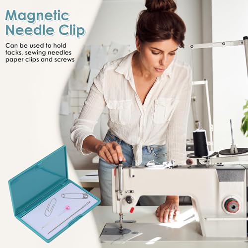 Image of Magnetic Needle Organizer Blue Sewing Needle Case 4.3 x 2.5 x 0.4 inch Rectangle Magnetic Needle Keeper Megnetic Sewing Needle Case Small Metal Objects Organizer Blue Sewing Supply Organizer (No Needles)