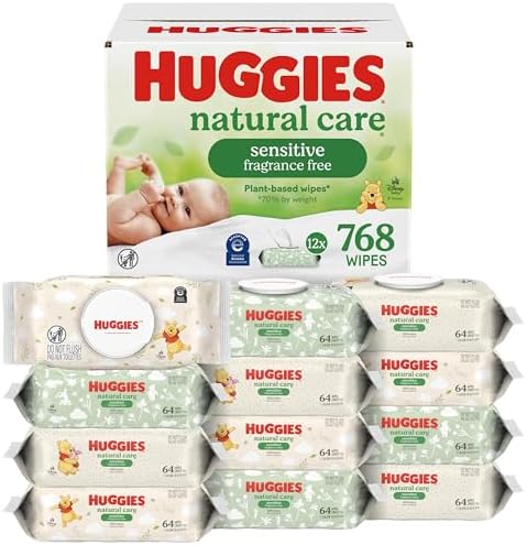 Huggies Natural Care Sensitive Baby Wipes, Unscented, Hypoallerge...