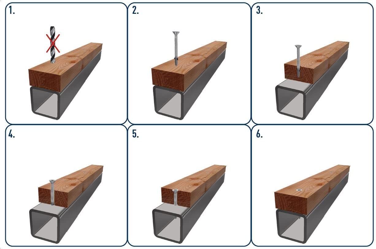 S-BohrFix SBF Bohrschraube - verschraubt Holz und Stahl (6,3 x 70 | 100 Stück)