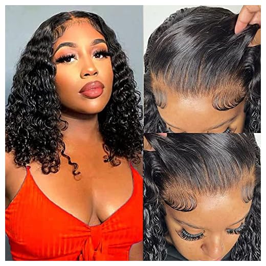 Water Wave Closure Wig Human Hair Wet and Wavy 4×4 Lace Closure Wigs for Black Women Pre Plucked Brazilian Virgin Hair Water Wave Transparent Lace Closure Wig 150% Density Natural Color (14Inch)