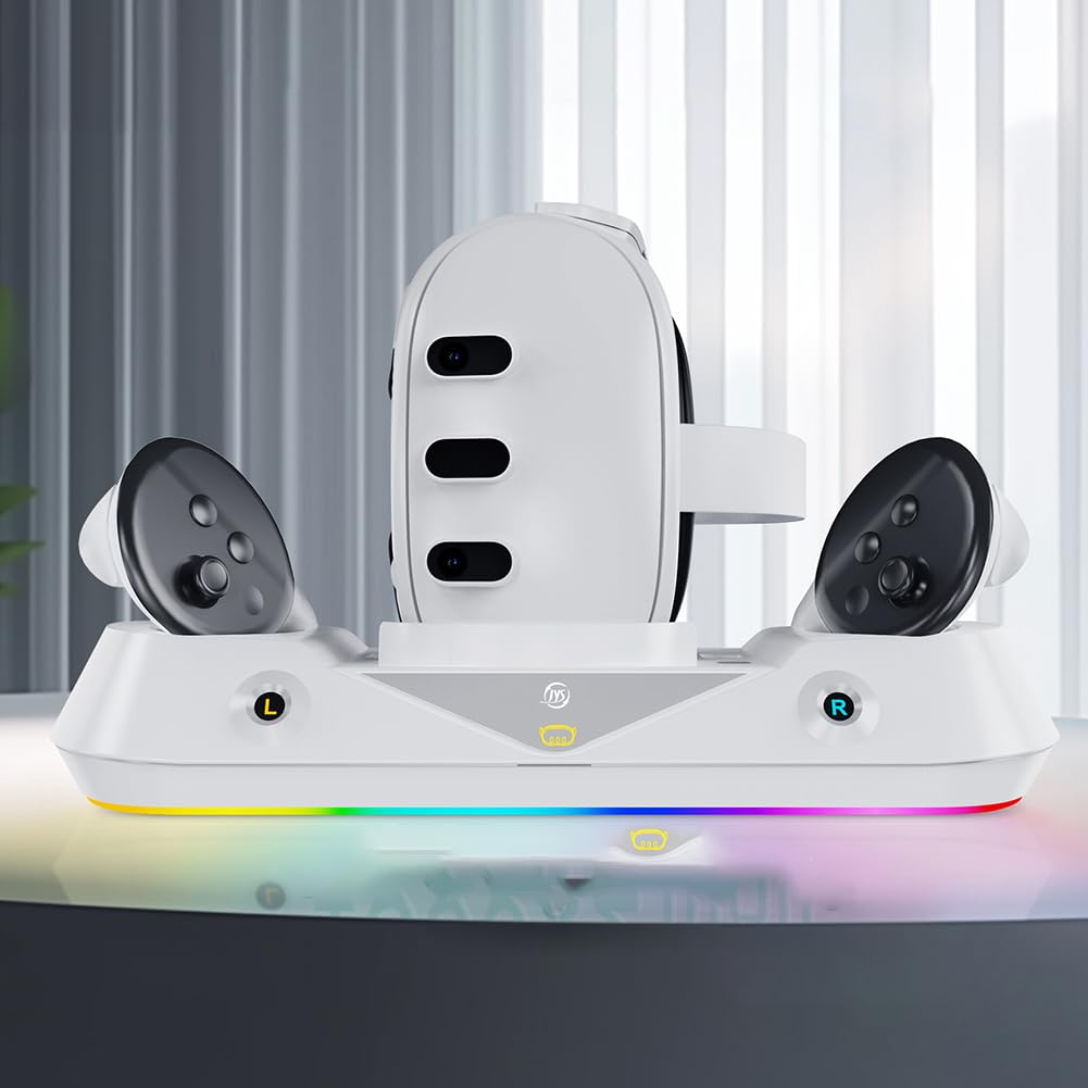 Ładowarka do kontrolera Tryb oświetlenia RGB Podstawka ładująca zestaw słuchawkowy Kontroler zestawu słuchawkowego Wskaźnik ładowania Bateria 2 * 1800 mAh do akcesoriów 3
