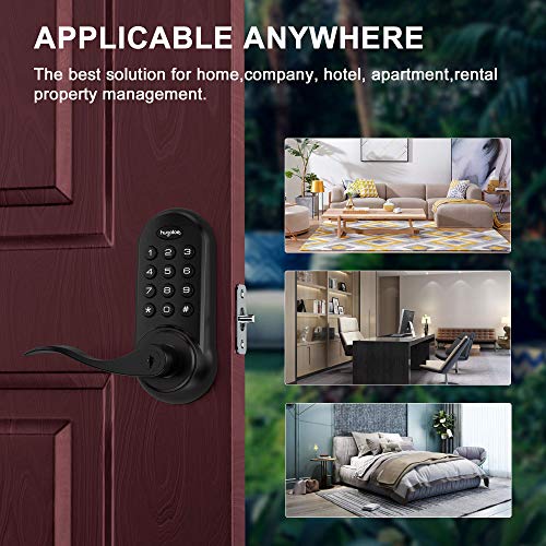 Hugolog Latchbolt Lock Electronic,Keyless Entry Door Lock, Keypad Door Lock with Handle, Easy to Install High Security Material for Metal Home & Office