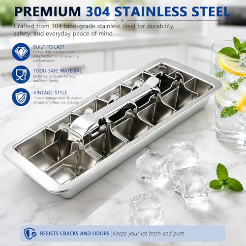 Bandeja para hielo de acero inoxidable, pack 2 miniatura 2