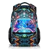 GIHSWE Kids Backpacks for Boys, Game Bookbag with Pockets for Preschool Elementary Middle School, 17 Inches Back to School Gifts for Children 8-12, Lightweight Backpacks for Gamer Lovers