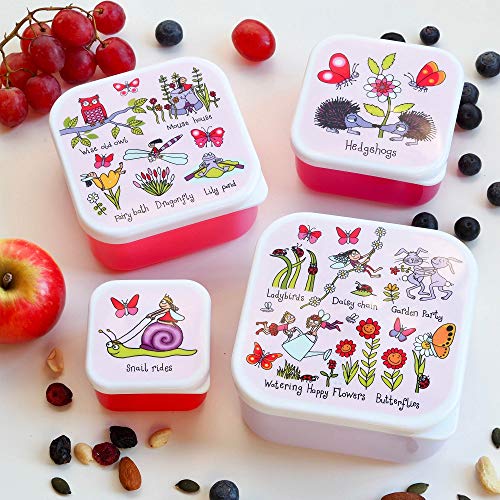 Set de 4 recipientes de comida para niños - Jardín Secreto