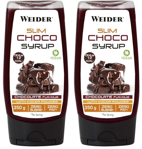 Weider Slim Sirope Vegano, Sabor de Chocolate -350 g (Paquete de 2)