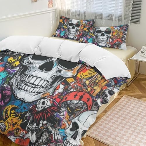 Parure de lit 200 x 200 housse de couette microfibre douce et taie d'oreiller à zip - 3