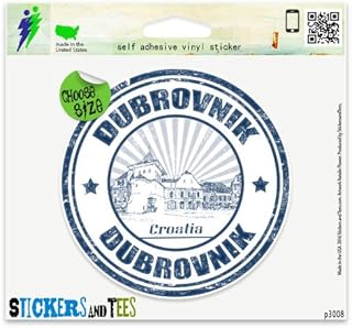 Dubrovnik Croatia Travel Stamp Vinyl Car Bumper Window Sticker 2" x 2"