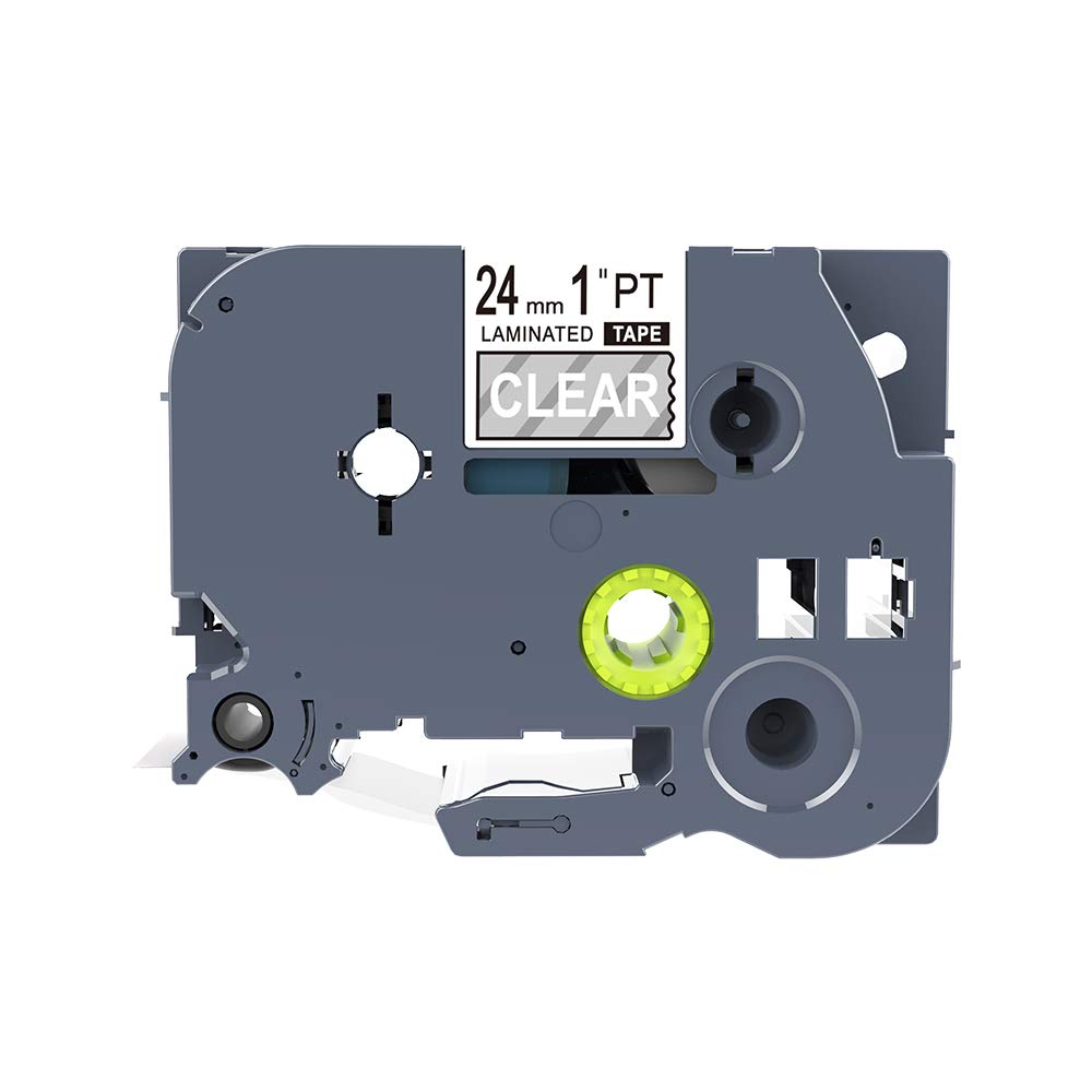 IDIK White on Clear Label Tape TZ155 TZe155 for Brother P-Touch Printers 24mm 8m