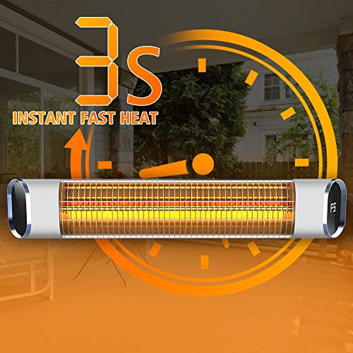 PATIOBOSS Electric Infrared Patio Heater Outdoor WallMounted Gold Tube