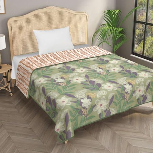 Image of Homestan Reversible All Season Cotton Feel Dohar for Single Bed,Soft Light Weight AC Blanket /Comforter for Summer /Winter /Monsoon (58x86 Inches, Tropic Dew)