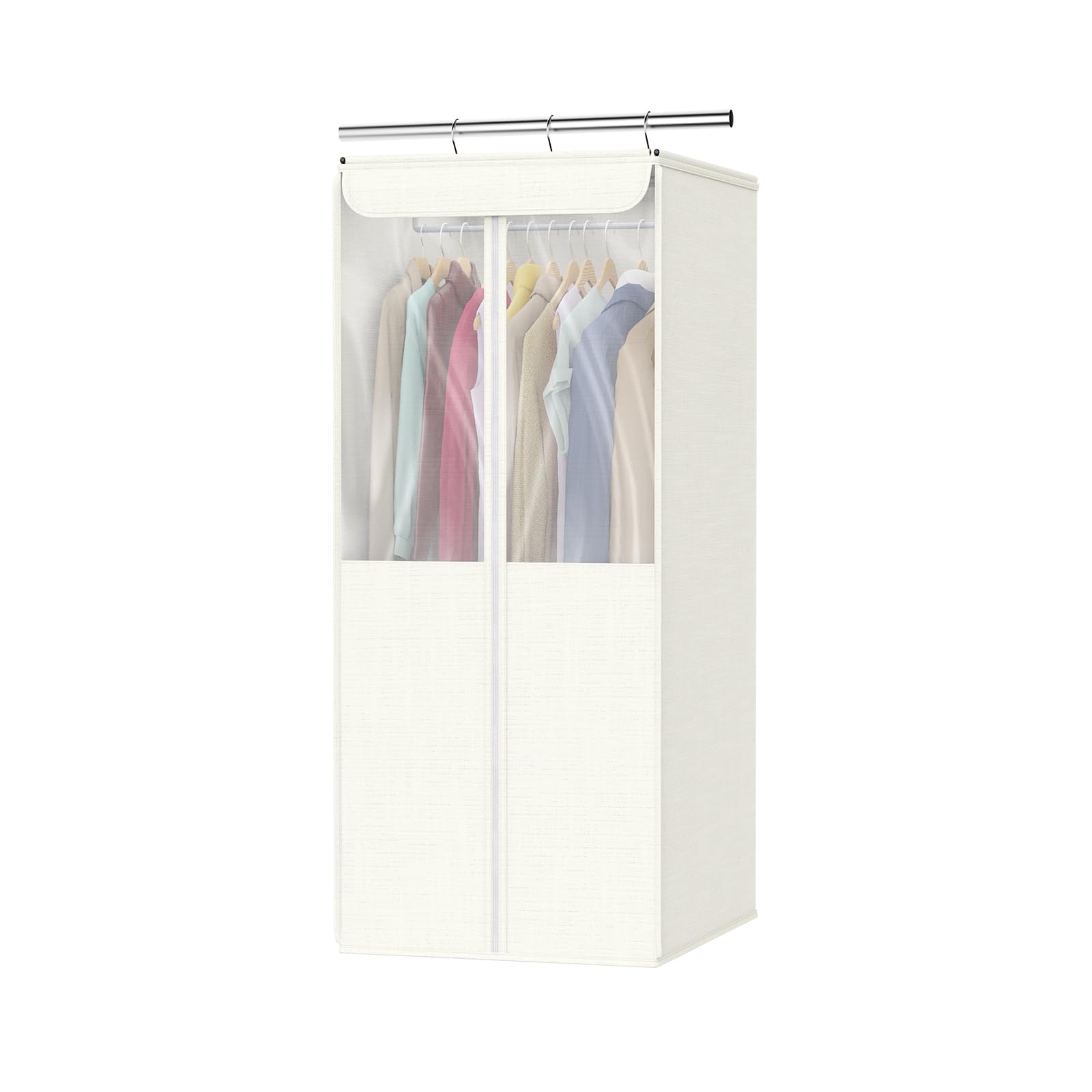 Univivi Cotton Garment bags for Hanging Clothes 40 Large Hanging Garment Bags for Closet Storage with See-Through Mesh